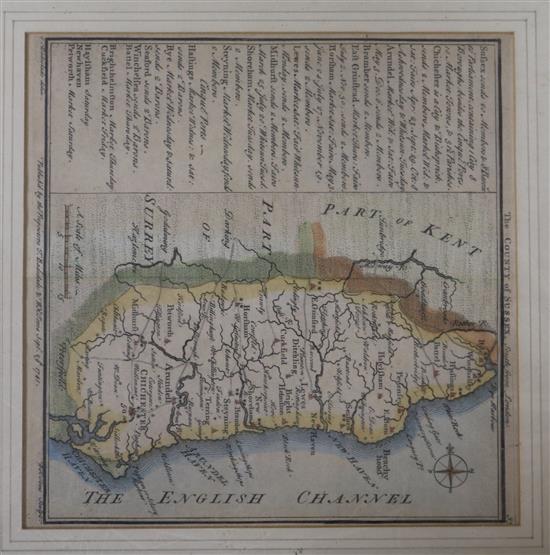 Two Badeslade maps of Sussex and Surrey